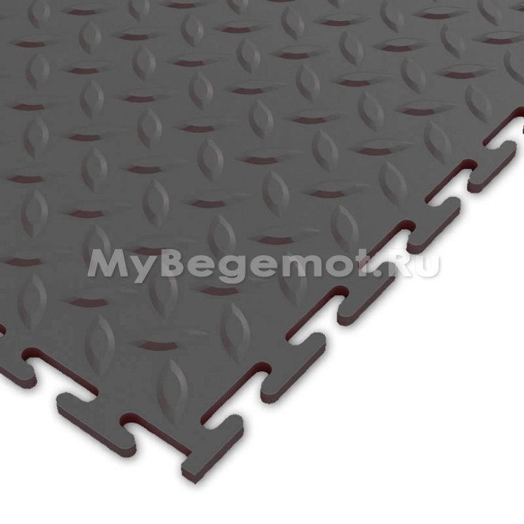Модульное напольное ПВХ покрытие M-TILE HARD STEEL, RAL 7016, Темно-Серый.