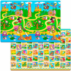 Коврик для ползания FunKids™ Medium-15 «Мир Сказок / Азбука», двусторонний.
